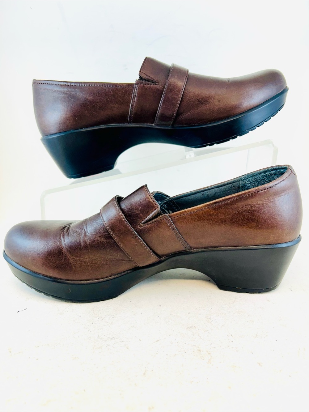 Dansko Brown Nappa Jane Buckle Dress Lightweight Clogs, size 38 7.5 8 - Picture 6 of 13